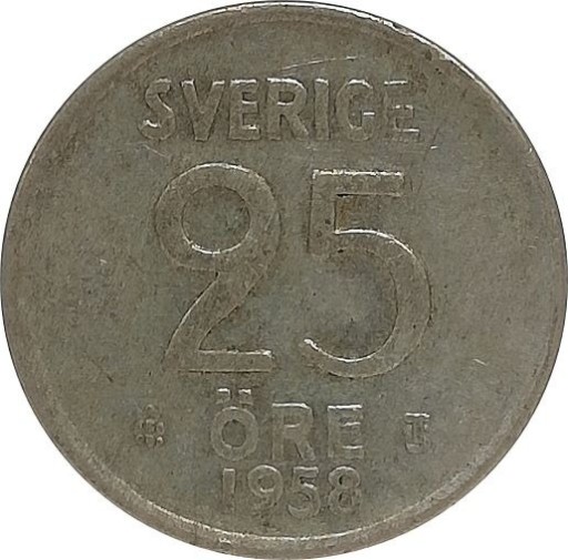 Zdjęcie oferty: Szwecja 25 ore 1958, KM#824