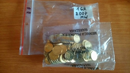 Zdjęcie oferty: 1 gr 2007 rok saszetka woreczek