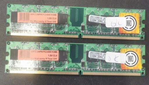 Zdjęcie oferty: Pamięć RAM 1024MB (2x512 MB) DDR2 IMRO