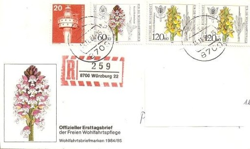 Zdjęcie oferty: Storczyki i wieża telewizyjna na liście z RFN