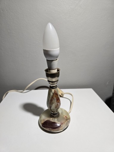 Zdjęcie oferty: Lampa onyks z abażurem nocna mała  Mosiężna 