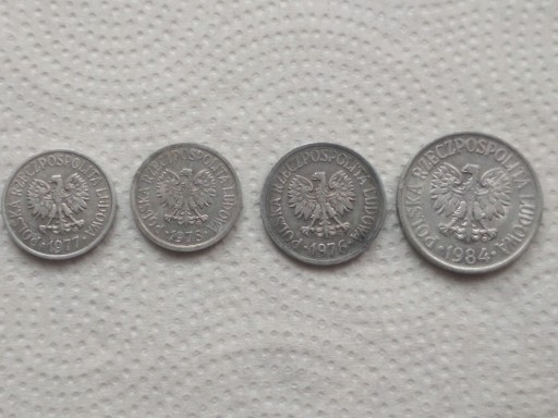 Zdjęcie oferty: Monety obiegowe z czasów PRL-u - zestaw 4 sztuk