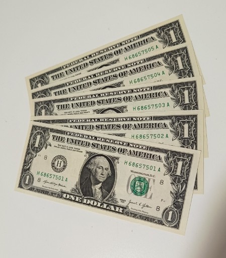Zdjęcie oferty: USA dolar 5x 1 Bank H seria 2021 z paczki UNC