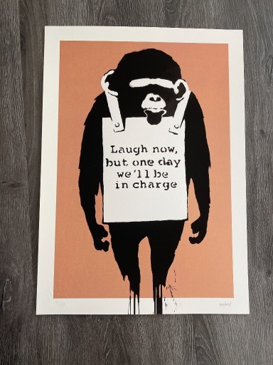 Zdjęcie oferty: Banksy grafika " Laugh Now" certyfikat