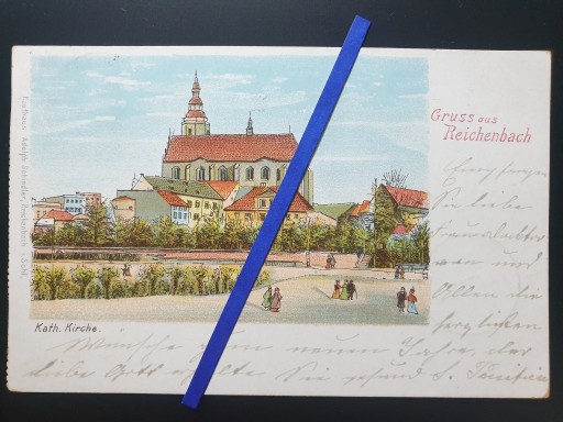 Zdjęcie oferty: DZIERŻONIÓW 1902 Kościół Litografia Reichenbach