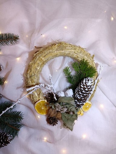 Zdjęcie oferty: Wianek świąteczny Stroik naturalny 25 cm
