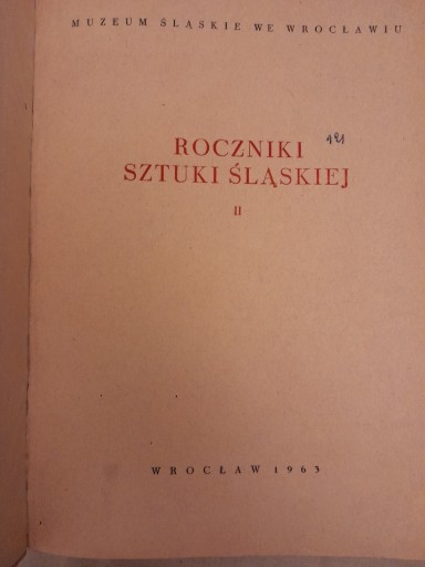 Zdjęcie oferty: Roczniki Sztuki Śląskiej. t. II