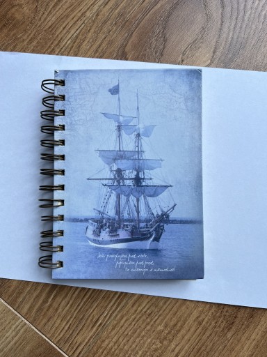 Zdjęcie oferty: Stary zeszyt statek B6 100 kartek w kratkę