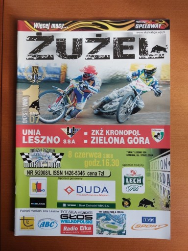 Zdjęcie oferty: Żużel Program A4 Leszno - Zielona Góra 2008+gratis