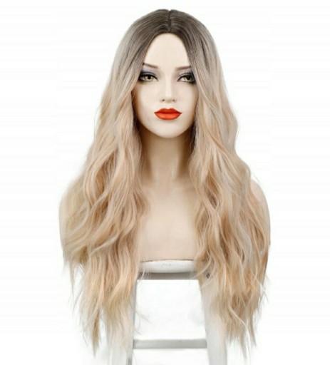 Zdjęcie oferty: Peruka włosy długie syntetyczne średni blond damsk