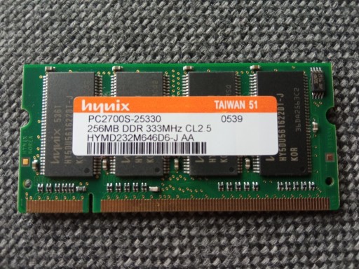 Zdjęcie oferty: Pamięć RAM DDR 333 MHz 256 MB