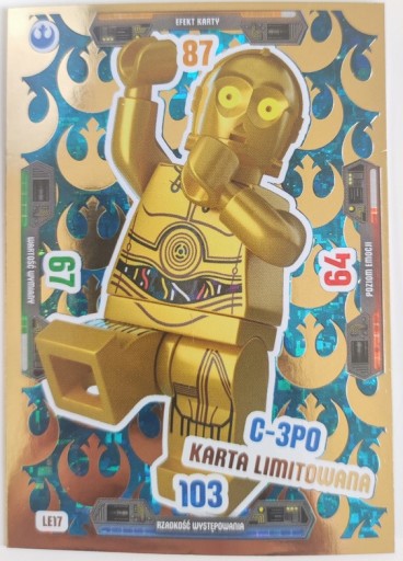Zdjęcie oferty: Karta limit Lego Star Wars Seria 3- LE17- C -3PO  