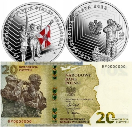 Zdjęcie oferty: 20 zł Ochrona polskiej granicy wschodniej + moneta