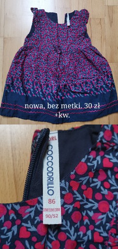 Zdjęcie oferty: Nowa sukienka Coccodrillo, bez metki, r 86