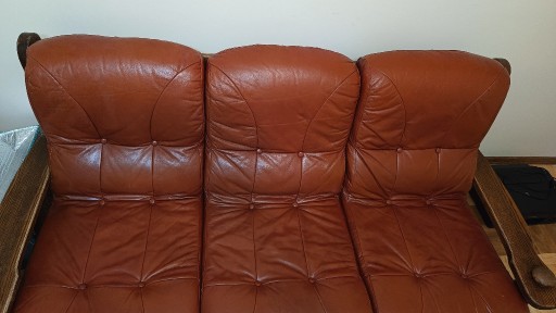 Zdjęcie oferty: kanapa wypoczynek skórzany 2x fotel skóra brązowy