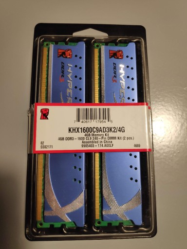 Zdjęcie oferty: Pamięć Kingston HyperX , DDR3, 4 GB, 1600MHz, CL9