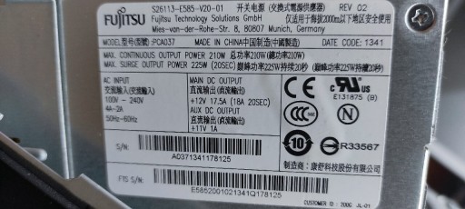 Zdjęcie oferty: Zasilacz Fujitsu Esprimo C720 PCA037 210W