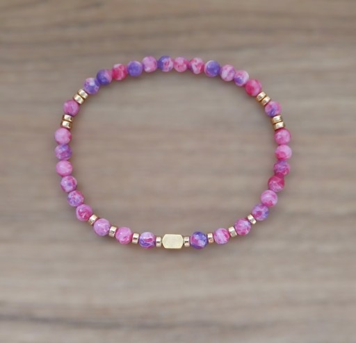 Zdjęcie oferty: Bransoletka agat różowy hematyt złota 