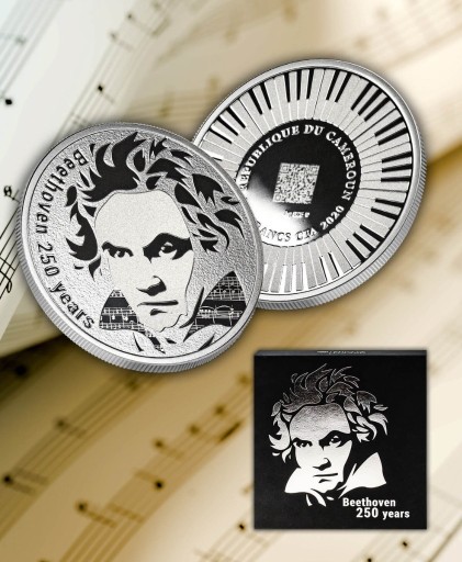 Zdjęcie oferty: 250 CFA, Beethoven 250 lat, Srebrna moneta