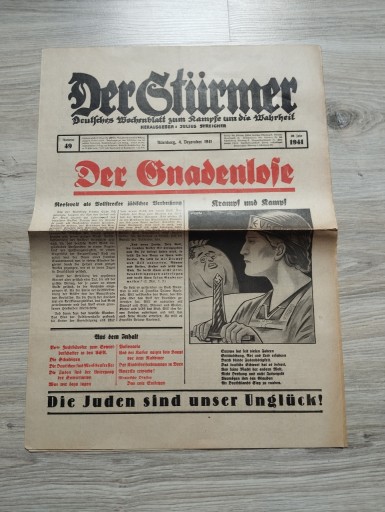 Zdjęcie oferty: Niemiecka gazeta DER STURMER  z 1941 roku 