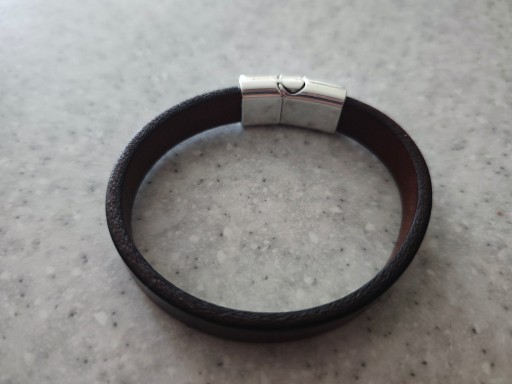 Zdjęcie oferty: Męska bransoleta skórzana brązowa 22cm
