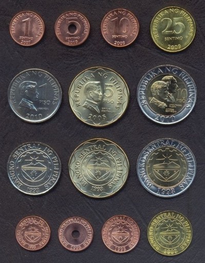 Zdjęcie oferty: PHILIPPINES COMPLETE COIN SET 1+5+10+25 Sentimo 1+