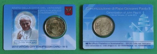 Zdjęcie oferty: Watykan 50 Euro Cent Franciszek+znaczek 2014