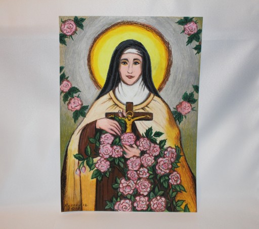 Zdjęcie oferty: obraz religijny święta Teresa z Lisieux pastele