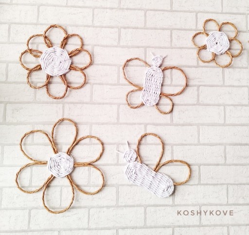 Zdjęcie oferty: Dekoracje ścienne boho handmade kwiaty motyle