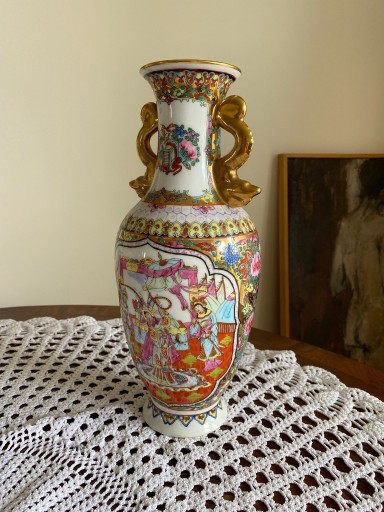 Zdjęcie oferty: Japonia Wazon Amfora porcelana ręcznie malowany