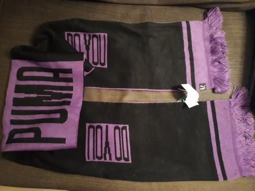 Zdjęcie oferty: SZALIK PUMA zimowy damski Czarny Purple długi 180