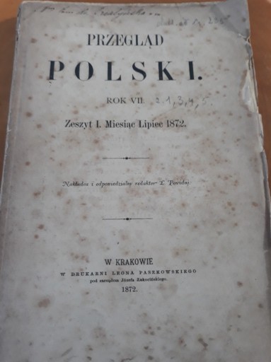 Zdjęcie oferty: Książka hrabiowska z biblioteki Kórnickiej 1872
