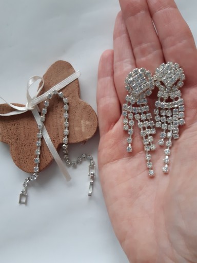 Zdjęcie oferty: Komplet biżuterii vintage kolczyki bransoletka