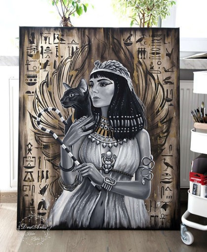 Zdjęcie oferty: Bogini Bastet - obraz na płótnie 80x100cm DruArtis