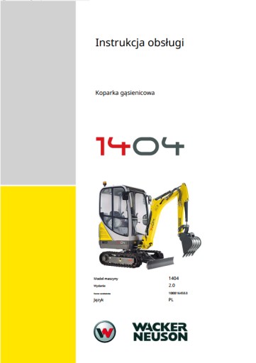 Zdjęcie oferty: Instrukcja obsługi Wacker 1404 PL