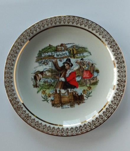 Zdjęcie oferty: Porcelanowy talerz z Anglii - widoki z Walli