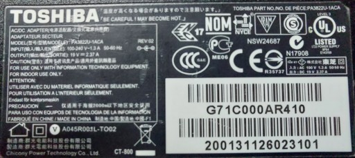Zdjęcie oferty: Zasilacz do laptopa Toshiba SATELLITE C55-A-1RH