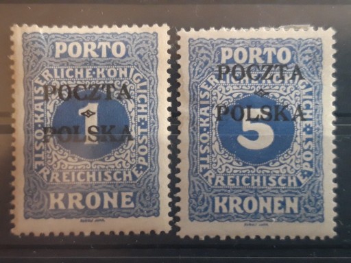 Zdjęcie oferty: Wydanie Krakowskie 1 i 5 koron* , 1919 r , FALS
