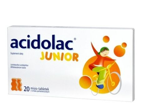 Zdjęcie oferty: Acidolac Junior smak pomarańczowy 20 szt Probiotyk