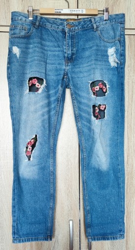 Zdjęcie oferty: Janina jeansy koronka hafty przetarcia XL/42