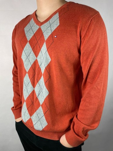 Zdjęcie oferty: Bawełniany Sweter w serek Tommy Hilfiger XL