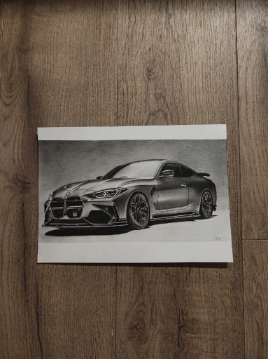 Zdjęcie oferty: Rysunek ołówkiem BMW M4 format A4 