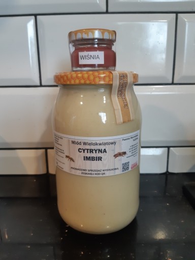 Zdjęcie oferty: Miód kremowany 1,2 kg Cytryna z Imbirem + GRATIS 