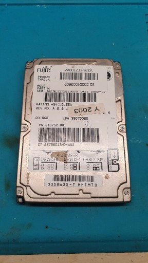 Zdjęcie oferty: Dysk twardy IDE-PATA Fujitsu 20GB 2.5"