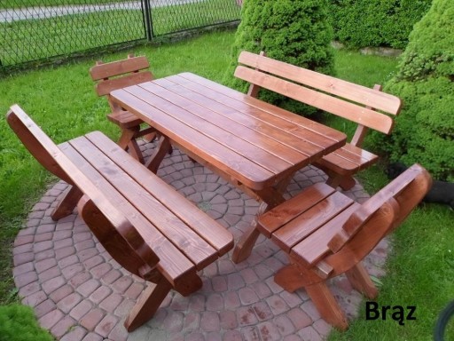 Zdjęcie oferty: Meble ogrodowe drewniane Komplet ogrodowy 160cm 