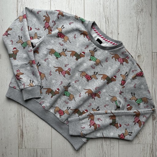 Zdjęcie oferty: Szara świąteczna bluza w pieski dogs jamniki