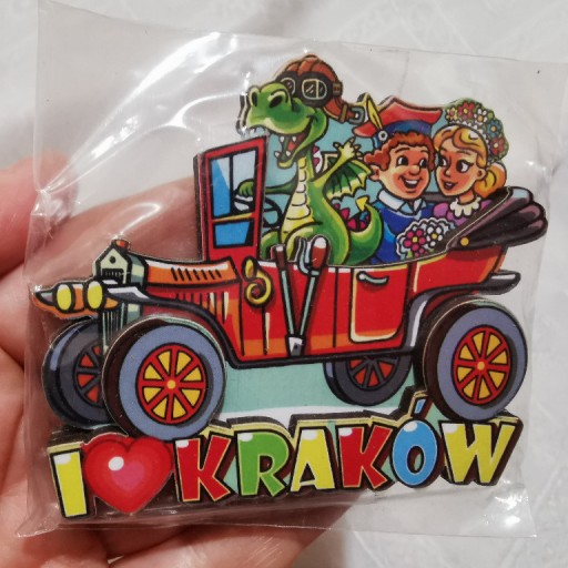 Zdjęcie oferty: Magnes na lodówkę I Love Kraków Smok Auto Para