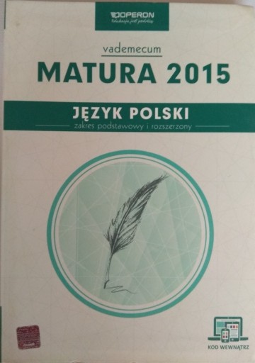 Zdjęcie oferty: Vademecum Matura 2015 Język polski Operon