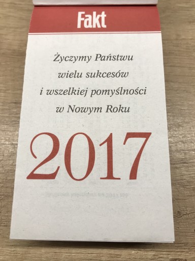 Zdjęcie oferty: Oryginalna kartka z kalendarza 2017 rok