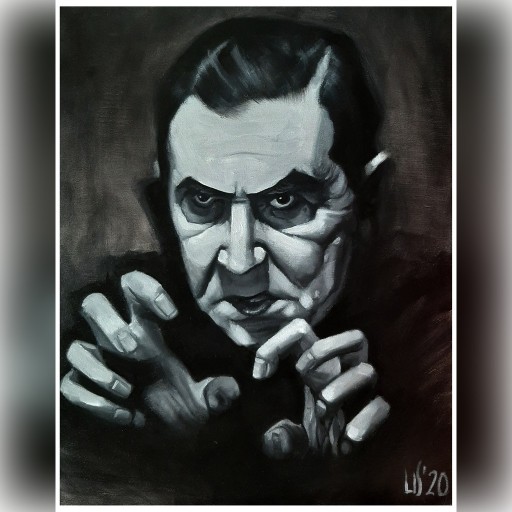 Zdjęcie oferty: Obraz olejny 40x50cm Bela Lugosi, Dracula